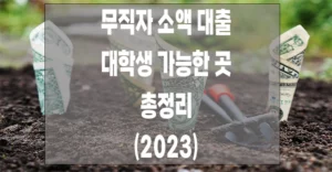 무직자 소액 대출 대학생 가능한 곳 총 정리 2023 무직자 소액대출 대학생 가능한 곳