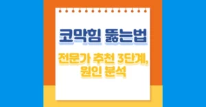 코막힘 뚫는법 전문가 추천 3단계, 원인 분석 코막힘 뚫는법, 코막힘 원인