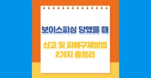 보이스피싱 당했을 때 신고 및 피해구제 방법 2가지 총정리 보이스피싱 당했을 때 신고방법