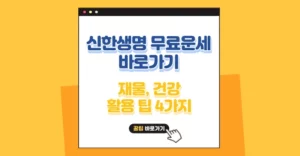 신한생명 무료운세 바로가기 활용 팁 4가지 재물 운용, 건강 관점 신한생명 무료운세 바로가기