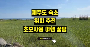 제주도 숙소 위치 추천 초보자도 쉽게 제주 여행 동선 짜는 법 제주도 숙소 위치 추천