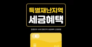 특별재난지역 세금 혜택 4가지 신청 방법 특별재난지역 세금 혜택 신청방법