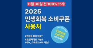 민생회복 소비쿠폰 사용처 총정리