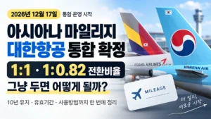 아시아나 마일리지 대한항공 통합 확정|1:1·1:0.82 전환비율, 그냥 두면 어떻게 될까? 아시아나 마일리지 대한항공 통합 확정 전환비율과 10년 별도 운영 안내